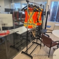 Chrome & Black Rolling Clothing Rack w/ Dual Hanging Rods Bars